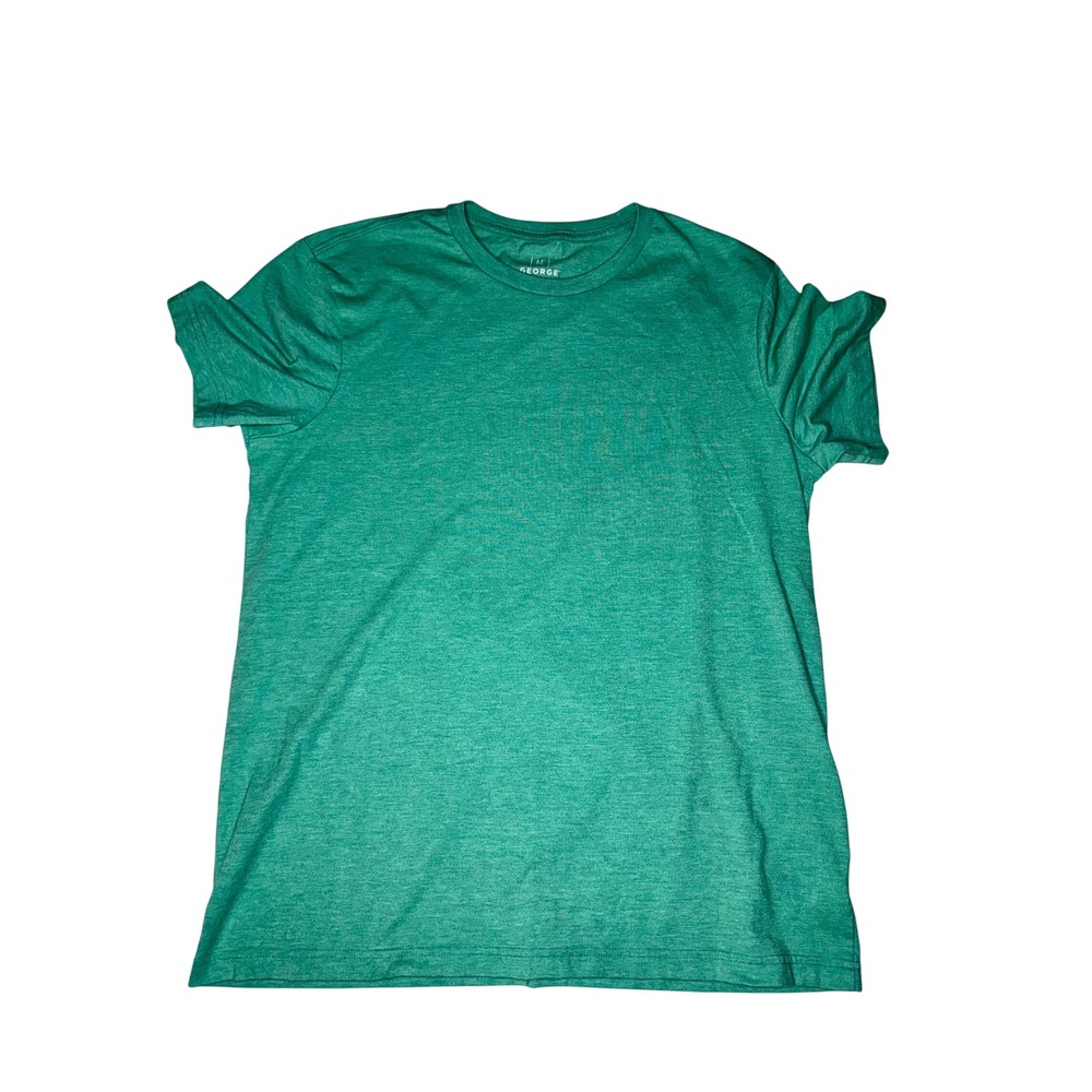 George T-Shirt Mens Medium Green Heathered Short Sleeve Crew Neck Basic Tee